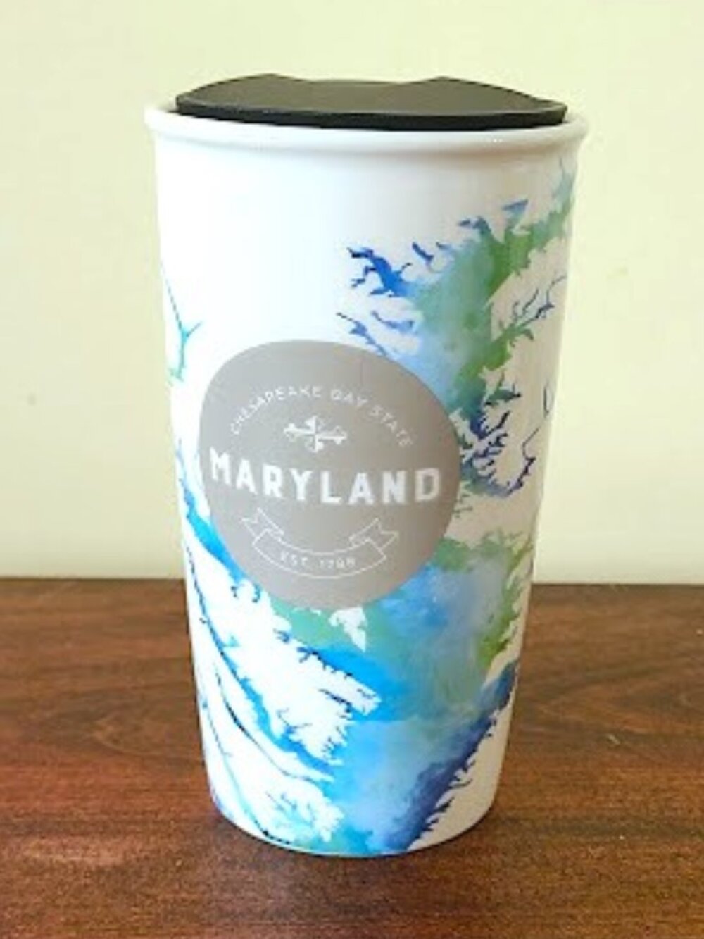 Starbucks Maryland Chesapeake Bay State Ceramic Travel Tumbler 12 oz